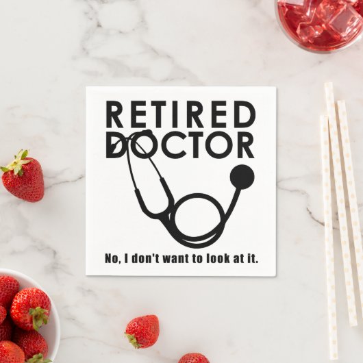 Remüde Doktor w Stethoscope und Sassy Funny Zitat Serviette (Beispiel)