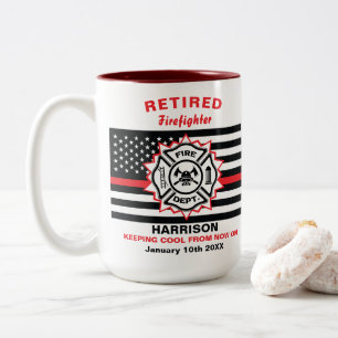 Remüde Feuerwehrmann Thin Red Line Funny Sprichwo Zweifarbige Tasse