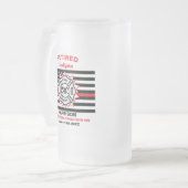 Remüde Feuerwehrmann Thin Red Line Funny Sprichwor Mattglas Bierglas (Vorderseite Links)