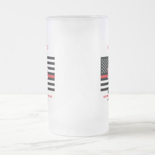 Remüde Feuerwehrmann Thin Red Line Funny Sprichwor Mattglas Bierglas (Mittel)