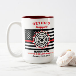 Remüde Feuerwehrmann Thin Red Line Funny Sprichwor Zweifarbige Tasse