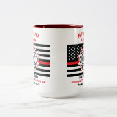 Remüde Feuerwehrmann Thin Red Line Funny Sprichwor Zweifarbige Tasse (Mittel)