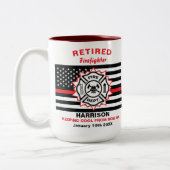 Remüde Feuerwehrmann Thin Red Line Funny Sprichwor Zweifarbige Tasse (Links)