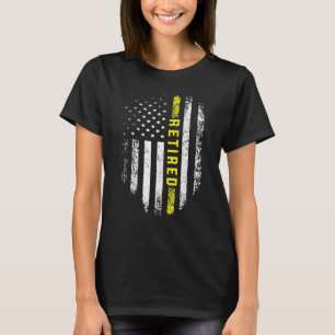 Remüde-Flag 911-Thin-Gelbe Linie für den Dispatche T-Shirt