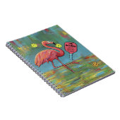 Remüde Flamingo Pickleball Wassercolor Notizblock (Rechte Seite)