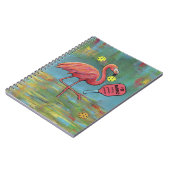 Remüde Flamingo Pickleball Wassercolor Notizblock (Linke Seite)