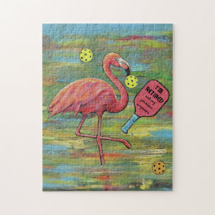 Remüde Flamingo Pickleball Wassercolor Puzzle