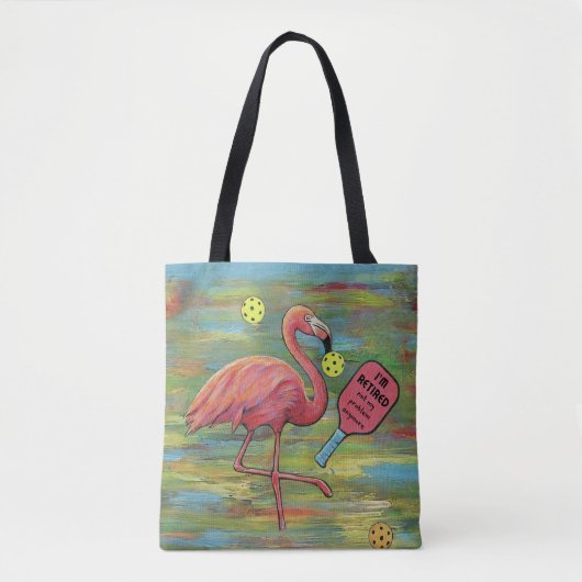 Remüde Flamingo Pickleball Wassercolor Tasche (Vorderseite)