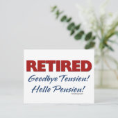 Remüde Goodbye Tension Hello Pension Postkarte (Stehend Vorderseite)