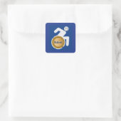 Remüde Handicapped Quadratischer Aufkleber (Tasche)