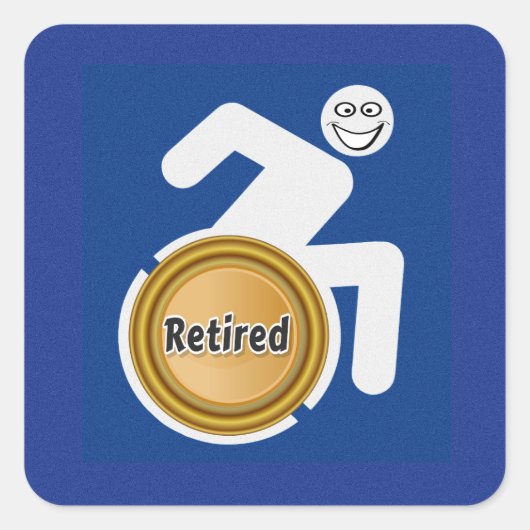 Remüde Handicapped Quadratischer Aufkleber (Vorderseite)