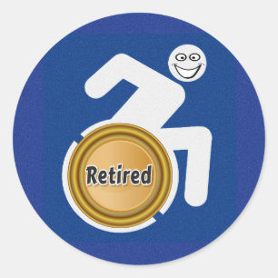 Remüde Handicapped Runder Aufkleber