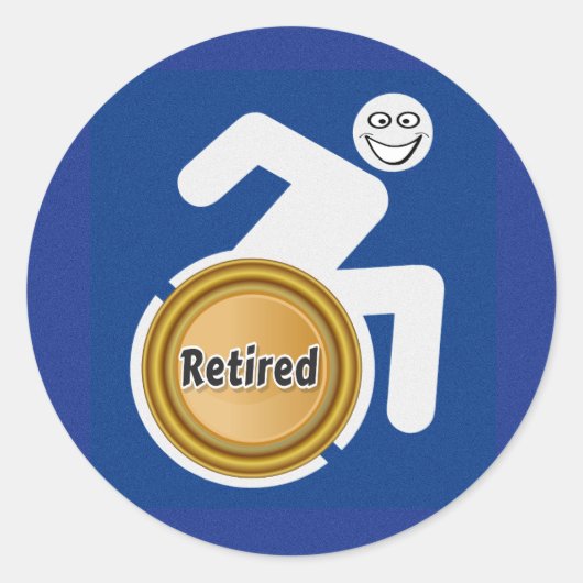 Remüde Handicapped Runder Aufkleber (Vorderseite)