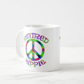 Remüde Hippie Peace Sign Krawatte Dyed Coffee Tass Kaffeetasse (Vorderseite Links)