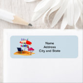 Remüde in Florida, whimsisisches Adressetikett (Insitu)