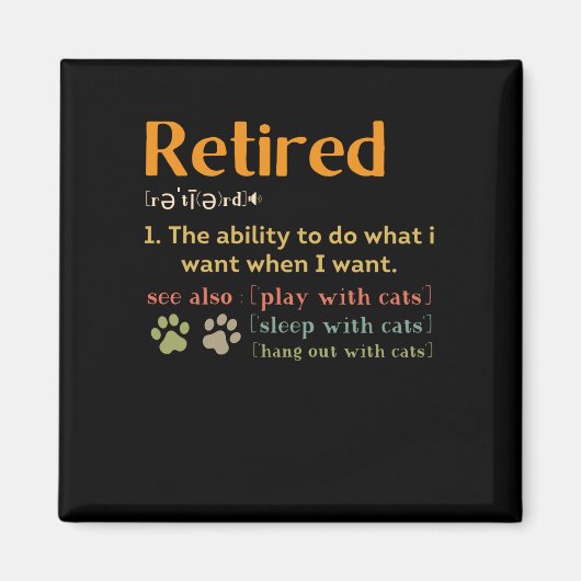 Remüde Katze liebt Geschenke lustige Pension 2022 Magnet (Vorne)