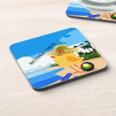 Remüde Kick am Strand Getränkeuntersetzer (Linke Seite)