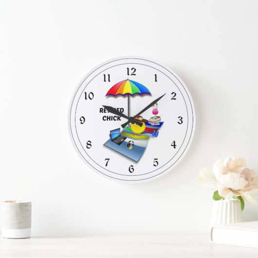 Remüde Kick am Strand Große Wanduhr (Zuhause)