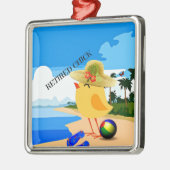 Remüde Kick am Strand Keramik Ornament (Links)