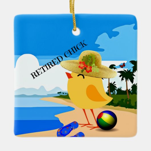 Remüde Kick am Strand Keramikornament (Vorderseite)