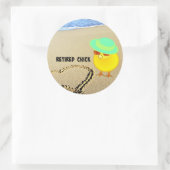 Remüde Kick am Strand Runder Aufkleber (Tasche)