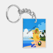 Remüde Kick am Strand Schlüsselanhänger (Vorderseite links)