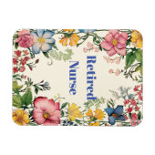 Remüde Krankenschwester, farbige Blume Rahmen, Magnet (Horizontal)