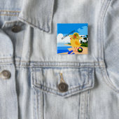 Remüde Küken am Strand, Button (Beispiel)