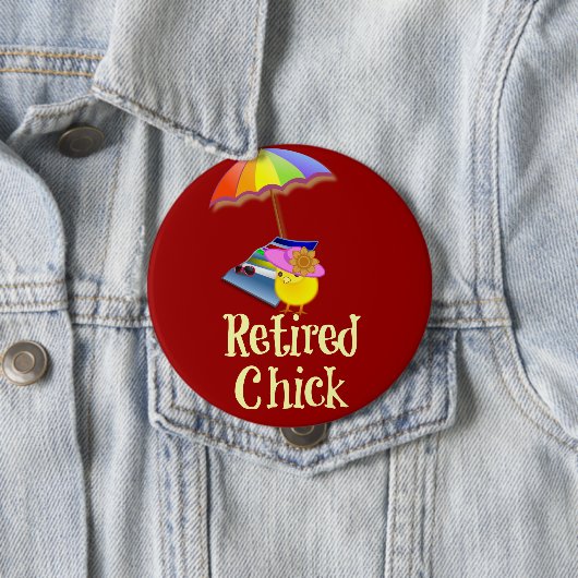 Remüde Küken, dekoratives Design. Button (Beispiel)