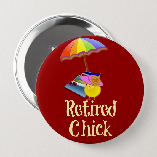 Remüde Küken, dekoratives Design. Button (Vorne & Hinten)