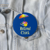 Remüde Küken, dekoratives Design. Button (Beispiel)