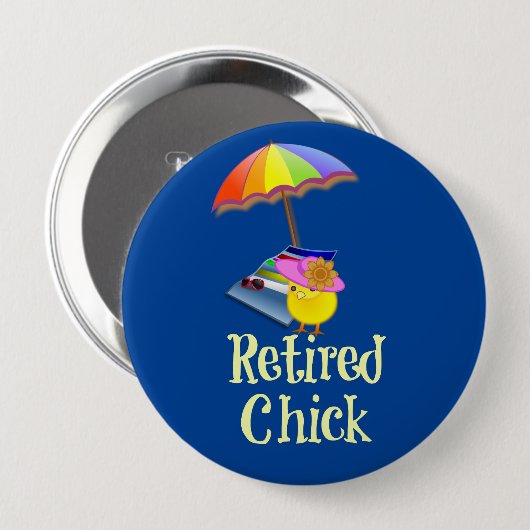 Remüde Küken, dekoratives Design. Button (Vorne & Hinten)