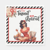 Remüde Legend Pinup Retirement Party Napkins Serviette (Vorderseite)