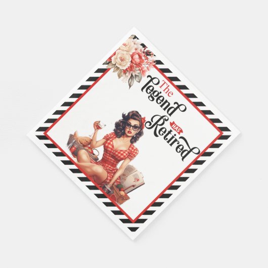 Remüde Legend Pinup Retirement Party Napkins Serviette (Ecke)