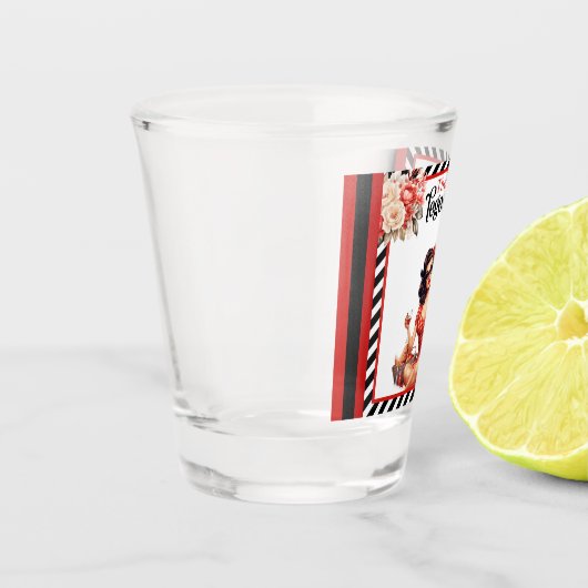 Remüde Legend Pinup Retirement Party Schnapsglas (Links)