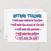 Remüde Lehrerin "Ich werde die Kinder verpassen" l Postkarte (Vorne/Hinten)