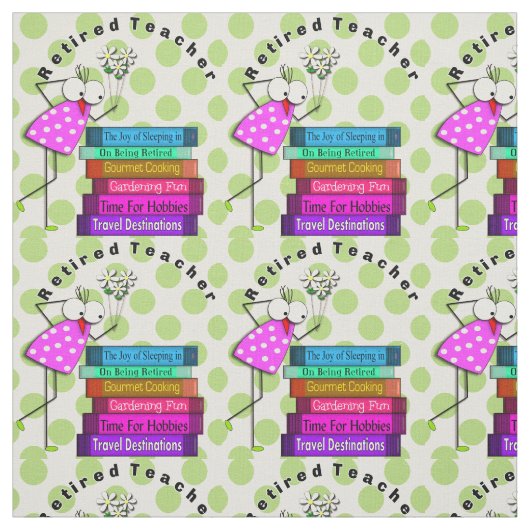 Remüde Lehrerin Whimsical Bird Stoff (Muster)