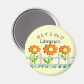 Remüde Librarian Daisies Fence Design Geschenke Magnet (Vorderseite/Rückseite)
