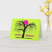 Remüde Librarian Geschenke weinend Willow Design Karte (Gelbe Blume)