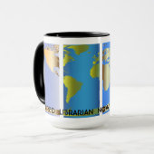 Remüde Librarian World Map Tasse (Vorderseite Links)