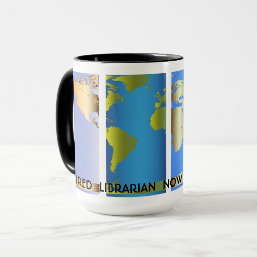 Remüde Librarian World Map Tasse (Vorderseite Links)