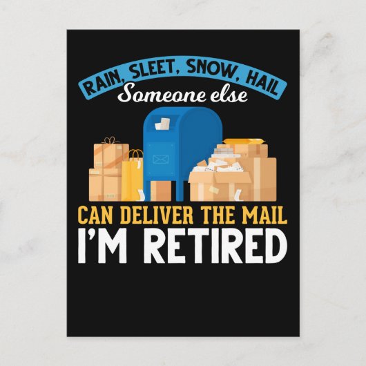 Remüde Mailman Postal Worker Retirement Postkarte (Vorderseite)