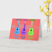 Remüde Music Teacher 3 Gitarren Design Karte (Gelbe Blume)