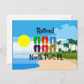 Remüde, North Port, FL, Beach Design, Postkarte (Vorne/Hinten)