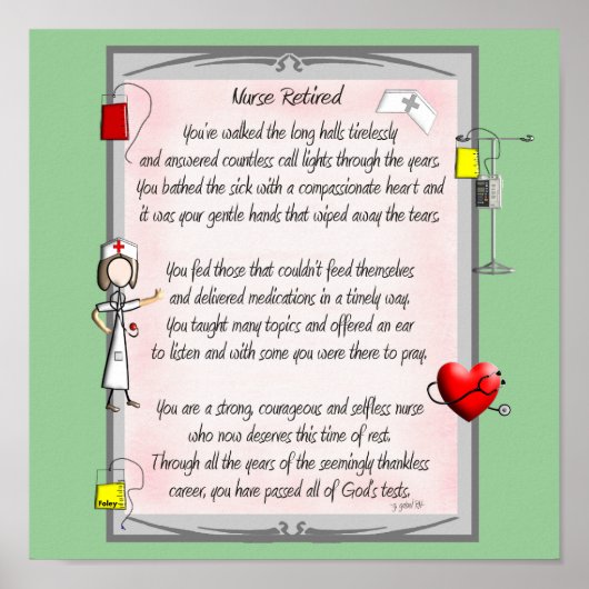 Remüde Nurse Leinwand Art Gedicht von Gail Gabel,  Poster (Vorne)