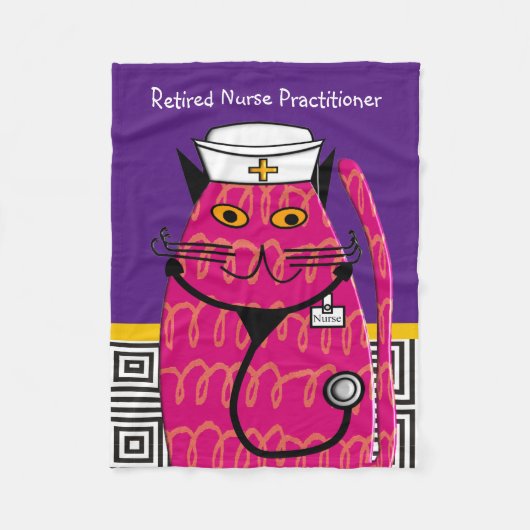 Remüde Nurse Practitioner Cat Fleece Blanket (Vorderseite)