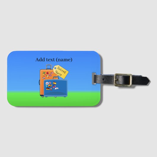 Remüde Nurse TEMPLATE Gepäckanhänger (Vorderseite (Horizontal))