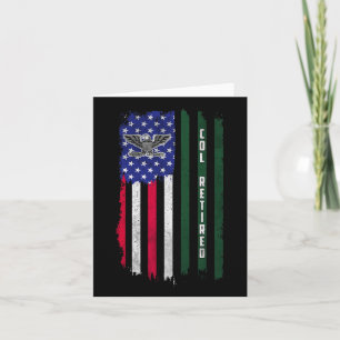 Remüde O6 Oberst Col Rank American Flag Veteranen Karte