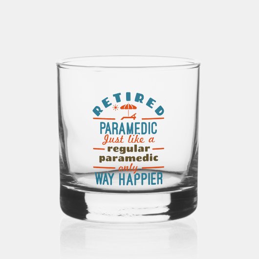 Remüde Paramedic EMT Retirement Funny Happier Whiskyglas (Vorderseite)