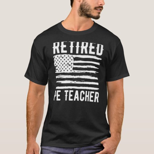 Remüde PE Teacher Profession American Flag Premiu T-Shirt (Vorderseite)